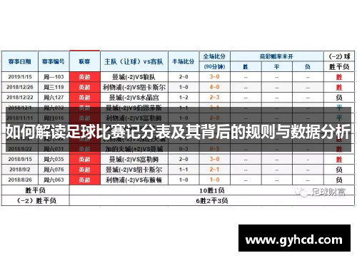 如何解读足球比赛记分表及其背后的规则与数据分析